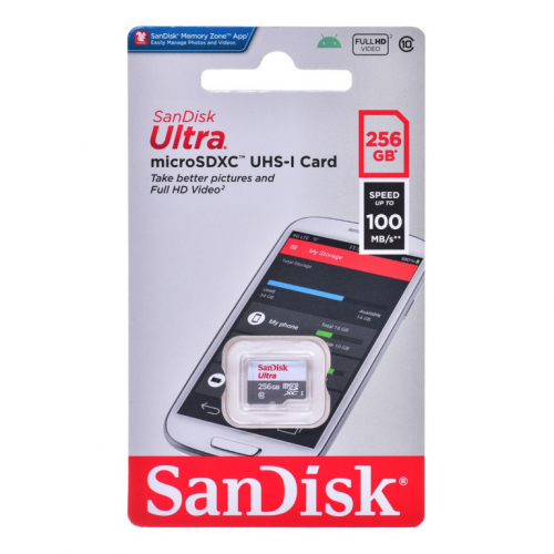 SanDisk Ultra 256GB Class-10 100mbps Micro SDXC UHS-I Memory Card